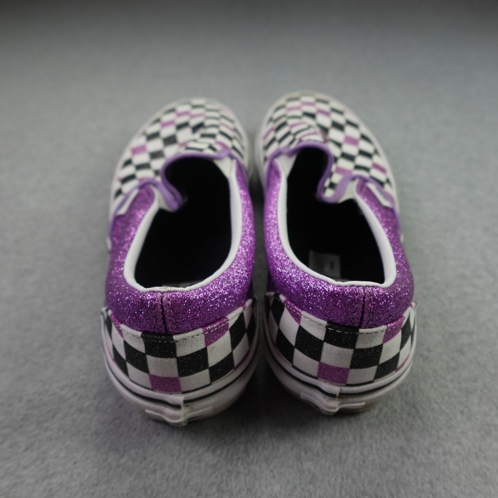 Vans Shoes Women 10 Purple Checkerboard Glitter Classic Slip-On Skate - Picture 4 of 10